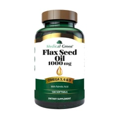 MEDICAL GREEN - Flax Seed Oil 1000 mg - Omega 3, 6 y 9