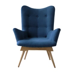 MUEBLES ALBURA - Poltrona Cassoni Azul Poliéster