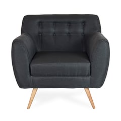 MUEBLES ALBURA - Poltrona Oikos Negra Poliéster