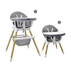 HAPPY BABY - Silla Comedor Bebé 2 En 1 Rock Gris