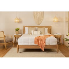 GENERICO - Cama mid century de 1.60 mts x 1.90 mts en madera