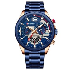 CURREN - Reloj Hombre 8395 Cuarzo Cronografo Correa Acero Inoxidable