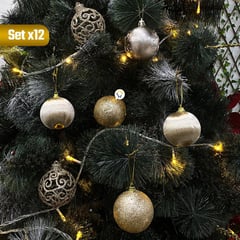 COMPRALOENCASA COM - Bolas navideñas x12 esferas decorativas decoración árbol navidad a136