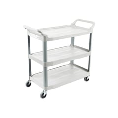 RUBBERMAID - Carro De Servicio Abierto 3 Estantes Con Ruedas Blanco