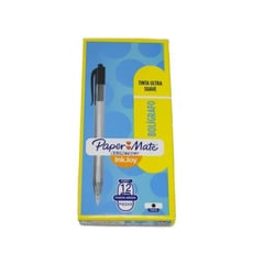 PAPER MATE - Lapicero Kilometrico Retractil Negro X 12 unidades