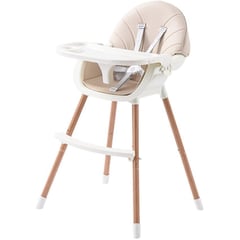 ENFANT'ASY - Silla comedor trona bebé doble altura doble bandeja BEIGE