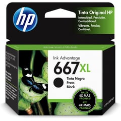 HP - Cartucho de Tinta 667xl Negro de Alto Rendimiento Original