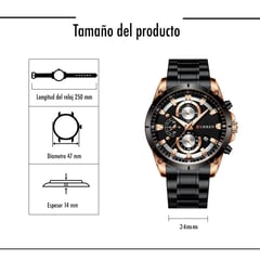 CURREN - Reloj Hombre 8360 Cuarzo Cronógrafo Correa Acero Inoxidable