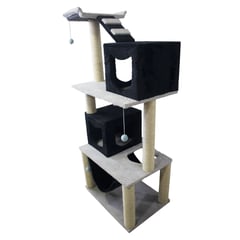 MAOS - GIMNASIO DOBLE CAJON 3 CARAS DE GATO - GRIS NEGRO