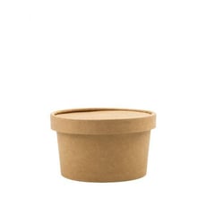 PURABOX - Bowl Kraft Biodegradables de 1.000 ml (32 oz) con tapa CARTÓN PQT100