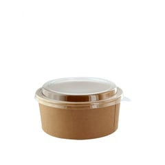 PURABOX - Bowl Kraft Biodegradables de 1.300 ml (44 oz) con tapa PP PQT. 100