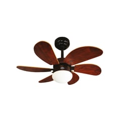 RCA - Ventilador de techo marrón sky 6 aspas 76cm silencioso.