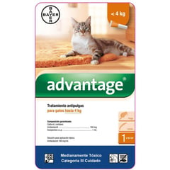 BOEHRINGER INGELHEIM - Advantage Antipulgas Gatos Hasta 4Kg Pipeta 0.4Ml