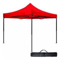 JARDIMEX - Toldo Carpa Jardin 3x3 Plegable Reforzado Retractil Roja