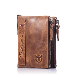 UBMD - Billetera Cuero PU Hombre Monedero RFID BULLCAPTAIN QB06 Marron