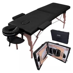 NANOFORT - Camilla Masajes Profesional Tattoo Cama Spa Plegable Negro