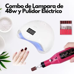 SUN - Combo Lampara Led/uv Uñas 48 Wats + Kit Pulidor