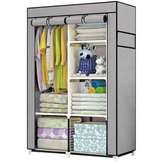 RACK PACK - Armario Closet Doble Desarmable Portatil Gris