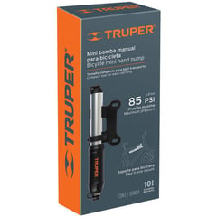 TRUPER - Mini bomba manual para bicicleta abatible 85 psi
