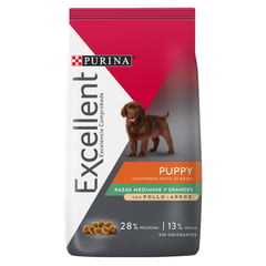 PURINA - Excellent Alimento Perros Cachorros Razas Medianas Y Grandes 17Kg
