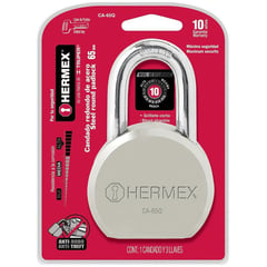 HERMEX - Candado cuerpo acero maxima seguridad lave de punto 291124