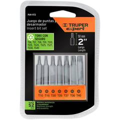 TRUPER - Juego de 7 puntas torx con seguro largo 2"