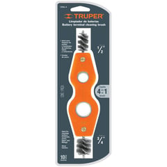 TRUPER - Cepillo limpiador de terminales de baterias 4 en 1