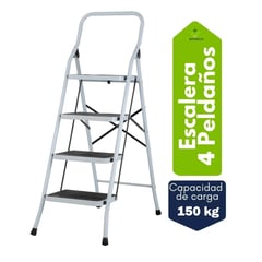 PRETUL - Escalera tubular plegable 4 peldaños pasos