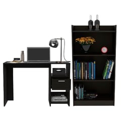 RTA MUEBLES - Combo para oficina pinaster incluye escritorio y biblioteca