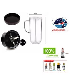 ARES - Kit Vaso Asa22 Oz CuchillaTapa Para Magic Bullet