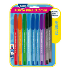 PAPER MATE - Set de Bolígrafos De Colores Kilométrico X10