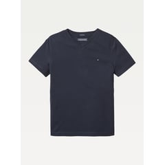 TOMMY HILFIGER - Camiseta Niño De Pico Y Algodón Orgánico Azul