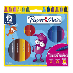 PAPER MATE - Marcadores Lavables Gruesos Magicolor X12