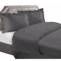 BEDLIFE - Edredón gris oscuro para cama KING 1.800 hilos