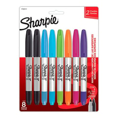 SHARPIE - Marcadores Permanente Doble Punta X8 Unidades