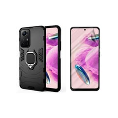 GENERICO - Funda con anillo Compatible con Xiaomi Redmi Note 12s Negro y Hidrogel