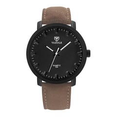 YAZOLE - RELOJ HOMBRE 320 MARRON CUERO