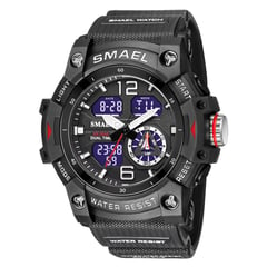 SMAEL - RELOJ HOMBRE - NEGRO CAUCHO MILITAR 8007 CAMO