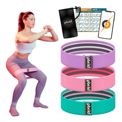 PBOLD - Kit Ligas Bandas Tela Elásticas Resistencia Fitness Pack X 3