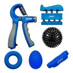 PBOLD - Kit Handgrip Ejercitador Terapia Ejercicio Recuperacion Mano Azul