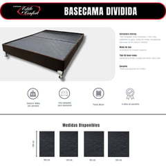 ESTILO Y CONFORT - Basecama dividida de 160x190 Tela Café