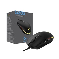 LOGITECH - Mouse LIGHTSYNC G203 Negro Gaming RGB