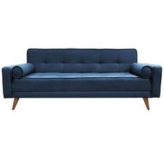 SOFA MARKET - Sofa Cama Extra 3 Puestos Tela Azul