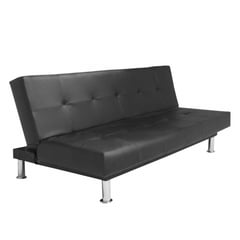 SOFA MARKET - Sofa Cama Basic 3 Puestos Ecocuero Negro