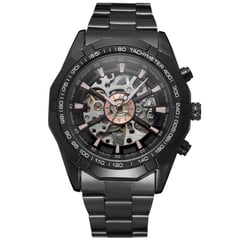 FORSINING - RELOJ GMT101-4 ULTRA NEGRO ELEGANTE