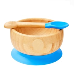 ENFANT'ASY - Taza Sopera Bowl En Madera De Bambú Con Chupa Y Cuchara Bebe