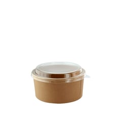 PURABOX - Bowl Kraft Biodegradables de 1.000 ml (32 oz) con tapa PP Paquete 100