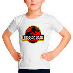 JURASSIC WORLD - Camiseta Manga Corta Blanca Logo Niño Jurassic Park.
