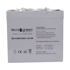 TECNIGREEN - Batería solar 12v 75ah agm recargable .