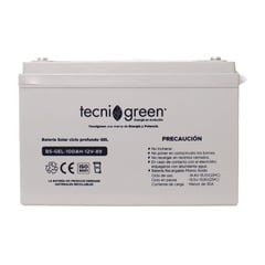 TECNIGREEN - Batería Solar 12v 100ah Gel Recargable .